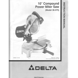 Delta 36 075 10 Compound Power Miter Saw Instruction Manual 1998