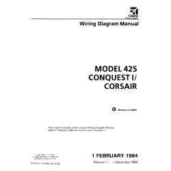 Cessna Model 425 Conquest I/ Corsair Wiring Diagram Manual D2534-1-13