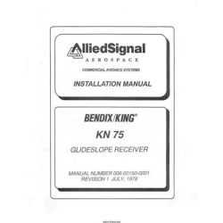 Bendix King KN 75 KN-75 KN75 Glideslope Receiver Installation Manual 006-00150-0001