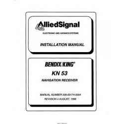 Bendix King KN 53 Navigation Receiver Installation Manual 006-00174-0004