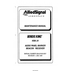Bendix King KMA 24 Audio Panel Marker Beacon Receiver Maintenance Manual 006-05180-0001