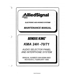 Bendix King KMA 24H-70/71 Maintenance Manual 006-05586-0003