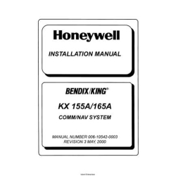 Bendix King KX 155A/165A Comm/Nav System Installation Manual 006-10542-0003