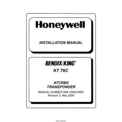 Bendix King KT 76C Transponder Installation Manual 006-10545-0003