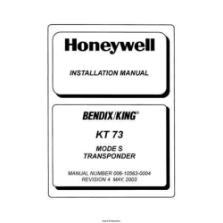 Bendix King KT 73 Mode S Transponder Installation Manual 006-10563-0004