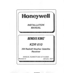 Bendix King KDR 610 KDR-610 Radio Weather Satellite Receiver Installation Manual 006-10714-0000