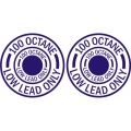 100 Octane Low Lead Only Aircraft Fuel Placards!