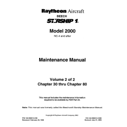 Beechcraft Startship 1 Model 2000 NC-4 and After Maintenance Manual (Volume 2) 122-590013-21B9