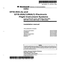 Collins EFIS-85A-2A and EFIS-85A,1,86A,1 Electronic Flight Instrument Systems 1998 Installation Manual 523-0773337-00511A