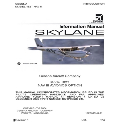 Cessna Model 182T Skylane NAV III Information Manual 182TIMAUS-01