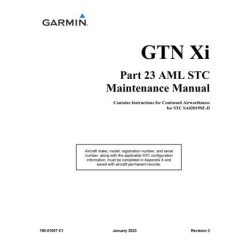 Garmin GTN Xi Part 27 AML STC Maintenance Manual 190-01007-D1