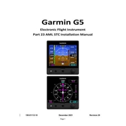 Garmin G5 Electronic Flight Instrument Part 23 AML STC Installation Manual 190-01112-10_v21