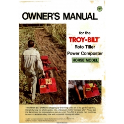 Troy-Bilt Roto Tiller Power Composter Horse Model Owners Manual