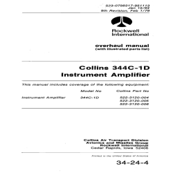 Collins 344C-1D Instrument Amplifier 1964 Overhaul Manual 34-24-4_v1979