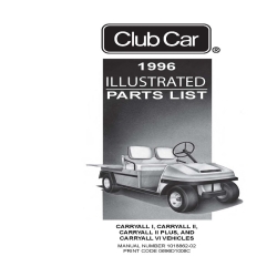 Club Car 1996 Carryall I, II, PLUS, VI Vehicles Illustrated Parts List 1018862-02