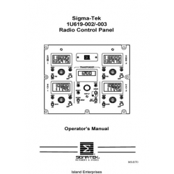 Sigma-Tek 1U619-002-003 Radio Panel Operator's Manual 2002