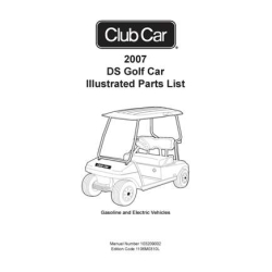 Club Car 2007 DS Golf Car Illustrated Parts List 103209002