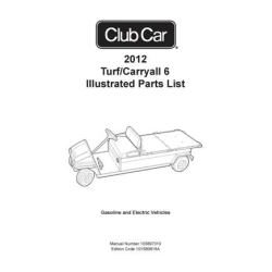 Club Car 2012 Turf-Carryall 6 Illustrated Parts List 103897310