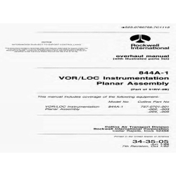 Collins 844A-1 VOR,LOC Instrumentation Planar Assembly 1968 (Part of 51RV-2B) Overhaul Manual With IPL 34-35-05