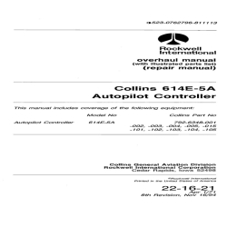 Collins 614E-5A Autopilot Controller 1971 Overhaul Manual With IPL and Repair Manual 22-16-21