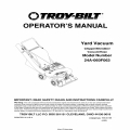 Troy-Bilt Operator's Manual Yard Vacuum Chipper/ShredderVacuum 24-A-060F063