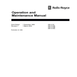 Rolls-Royce 250-C18, 250-C18A, 250-C18B, 250-C18C Operation and Maintenance Manual 5W2_v03