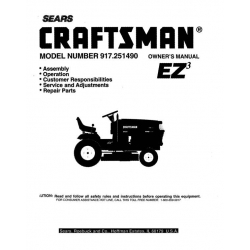 917.251490 18.5 HP Owner's Manual Lawn Tractor Craftsman