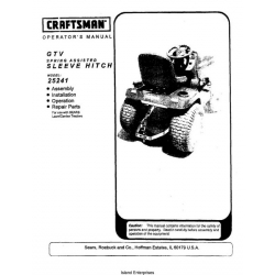 Sears Craftsman 25241 GTV Spring Assisted Sleeve Hitch Operator's Manual