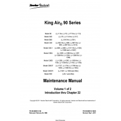 Beechcraft King Air 90 Series Maintenance Manual 90-590012-13B P/N 90-590012-13B23 v11