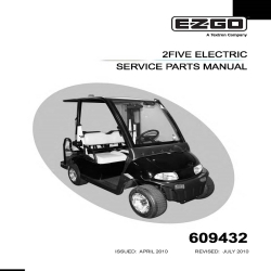 Ezgo 2Five Electric Service Parts Manual 609432