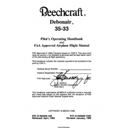 Beechcraft Debonair 35-33 Pilot's Operating Handbook and Airplane Flight Manual 33-590000-15B 33-590000-15B2