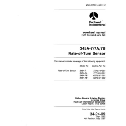 Collins 345A-7,7A,7B Rate-of-Turn Sensor Overhaul Manual With IPL 34-24-09