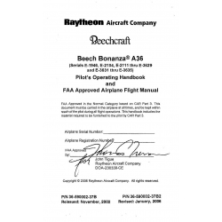 Beechcraft Beech Bonanza A36 POH and Flight Manual Pin 36-590002-37B2