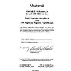 Beechcraft Model G36 Bonanza  Pilot's Operating Handbook & Airplane Flight Manual 36-590002-71 36-590002-71A8