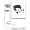 Sears Craftsman 486.240320 32-inch Lawn Sweeper Owner's Manual