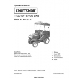 Sears Craftsman 486.24276 Tractor Snow Cab Operator's Manual 2005