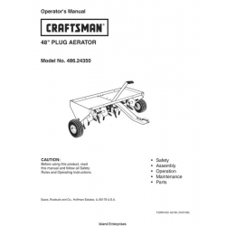 Sears Craftsman 486.24350 48" Plug Aerator Operator's Manual 2008
