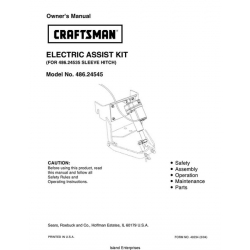 Sears Craftsman 486.24545 Electric Assist Kit for 486.24535 Sleeve Hitch Owner's Manual