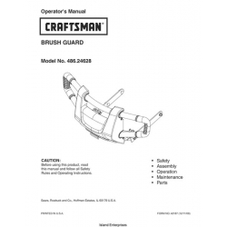 Sears Craftsman 486.24628 Brush Guard Operator's Manual 2008