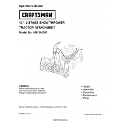 Sears Craftsman 486.248381 Snow Thrower Tractor Attachment Operator's Manual 2009