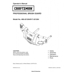 Sears Craftsman 917.421264 Professional Brush Guard Operator's Manual 2009