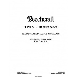 Beechcraft Twin- Bonanza D50, D50A, D50B, D50C F50, G50, H50 Parts Catalog Rev.1984 50-590041-9A8