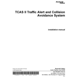 Collins TCAS II Traffic Alert and Collision Avoidance System 2012 Installation Manual 523-0820642-203116