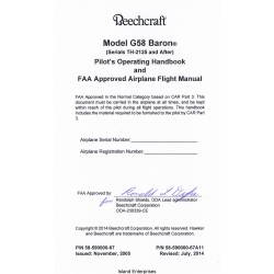 Beechcraft Model G58 Baron Pilot's Operating Handbook & Airplane Flight Manual 58-59000-67A11 