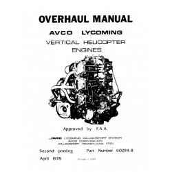 Lycoming Overhaul Manual 60294-8 VO-360, IVO-360, VO-435, TVO-435, VO-540, IVO-540 & TIVO-540 Vertical Helicopter Engines