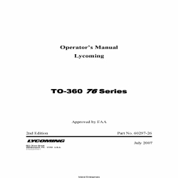 Lycoming TO-360 76 Series Operator's Manual Part # 60297-26 v2007
