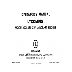 Lycoming Operator's Manual Part # 60299-6 GO-435-C2A