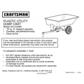 Sears Craftsman 610.24489 Plastic Utility Dump Cart Instructions Manual 2009