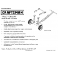 Sears Craftsman 610.24600 Tractor Lift User Instructions 2008