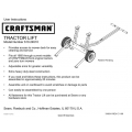 Sears Craftsman 610.24610 Tractor Lift User Instructions 2009